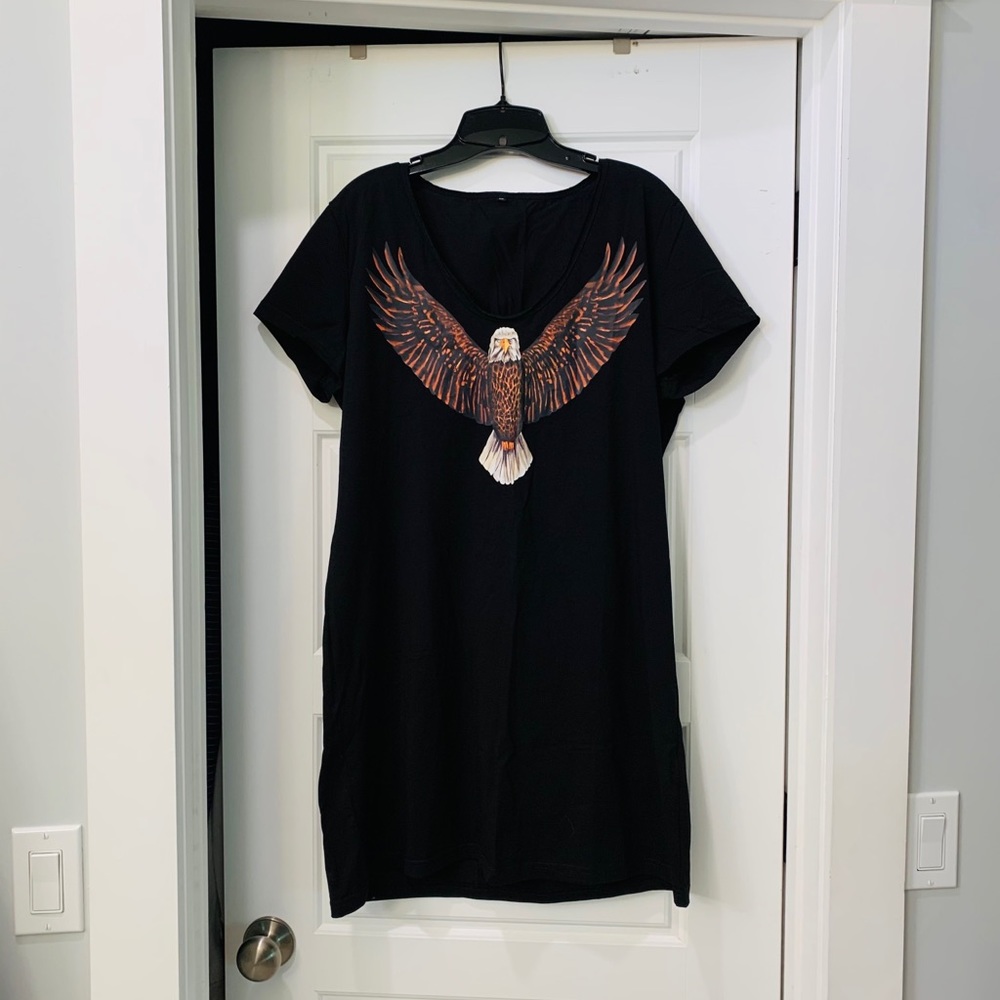 Eagle print T-shirt dress